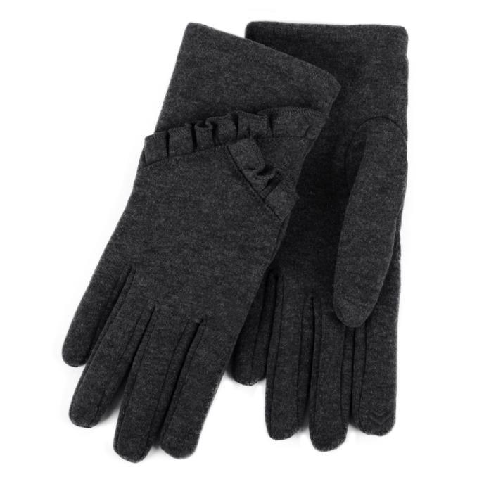 Isotoner® Ladies Thermal SmarTouch® Glove With Ruffle Detail Grey Extra Image 1